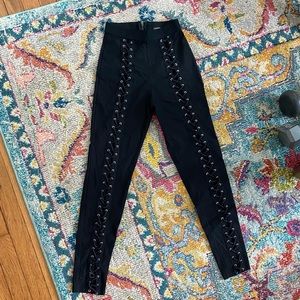 Fashion Nova Lace Up Leggings Pants